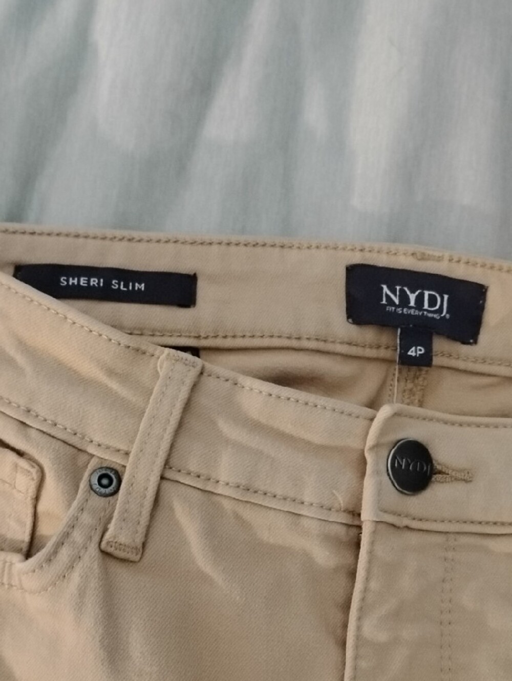 NYDJ Straight-Leg Capri Jeans in Light Beige - Picture 2 of 5